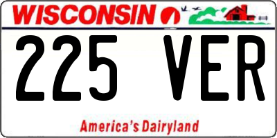 WI license plate 225VER