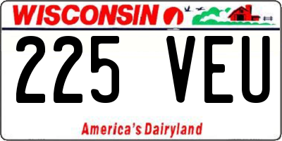 WI license plate 225VEU