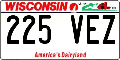 WI license plate 225VEZ