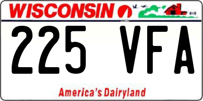 WI license plate 225VFA