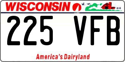 WI license plate 225VFB