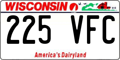 WI license plate 225VFC