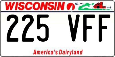 WI license plate 225VFF