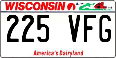 WI license plate 225VFG