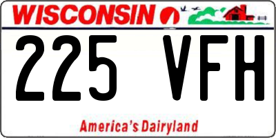 WI license plate 225VFH
