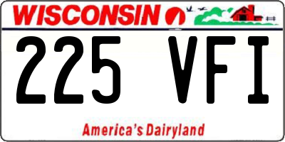 WI license plate 225VFI