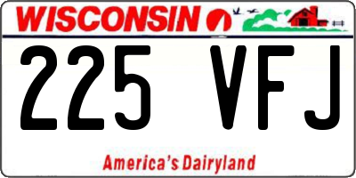 WI license plate 225VFJ