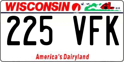 WI license plate 225VFK