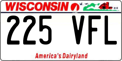 WI license plate 225VFL