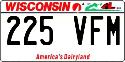 WI license plate 225VFM