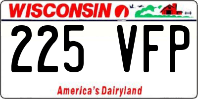 WI license plate 225VFP