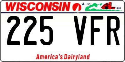 WI license plate 225VFR