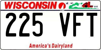 WI license plate 225VFT