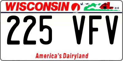 WI license plate 225VFV