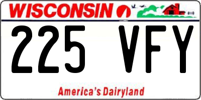 WI license plate 225VFY