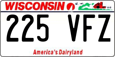 WI license plate 225VFZ