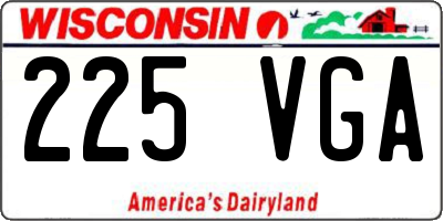 WI license plate 225VGA