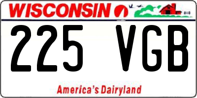 WI license plate 225VGB