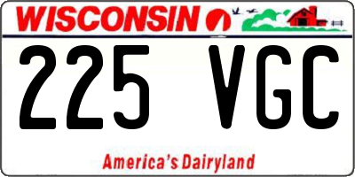 WI license plate 225VGC