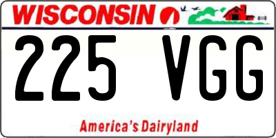 WI license plate 225VGG