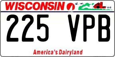 WI license plate 225VPB