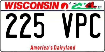 WI license plate 225VPC