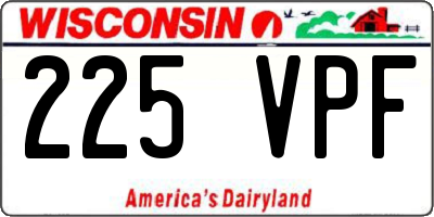 WI license plate 225VPF