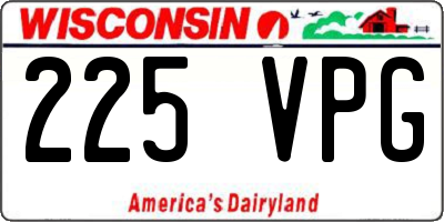 WI license plate 225VPG