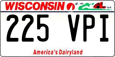 WI license plate 225VPI