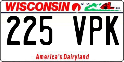 WI license plate 225VPK