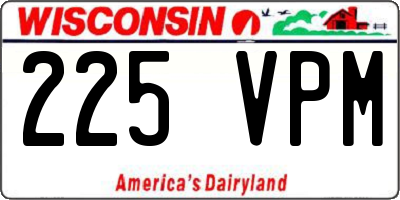WI license plate 225VPM