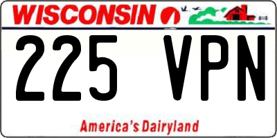WI license plate 225VPN