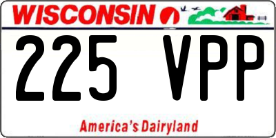 WI license plate 225VPP