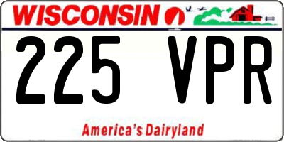 WI license plate 225VPR