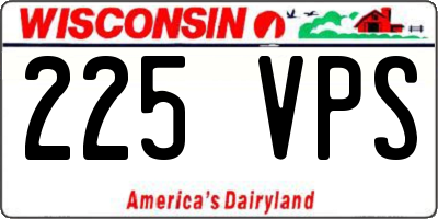 WI license plate 225VPS