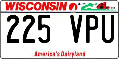 WI license plate 225VPU
