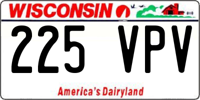 WI license plate 225VPV