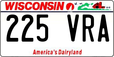 WI license plate 225VRA