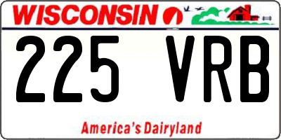 WI license plate 225VRB