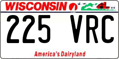WI license plate 225VRC