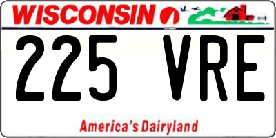 WI license plate 225VRE