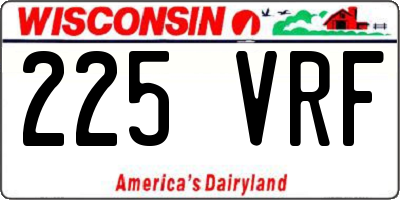 WI license plate 225VRF
