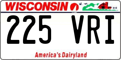 WI license plate 225VRI