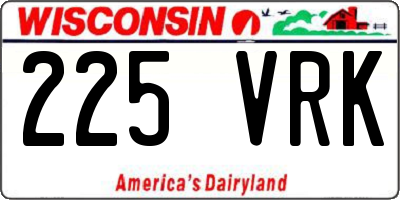 WI license plate 225VRK