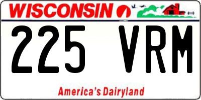 WI license plate 225VRM