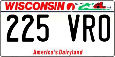 WI license plate 225VRO