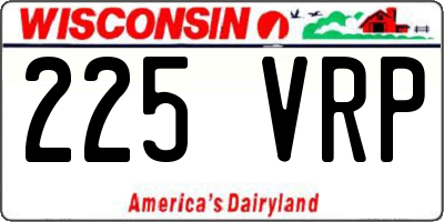 WI license plate 225VRP