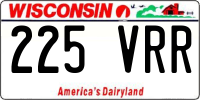 WI license plate 225VRR