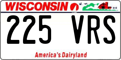 WI license plate 225VRS
