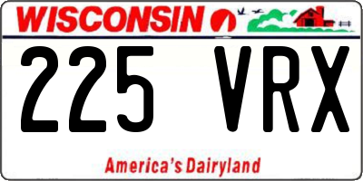 WI license plate 225VRX